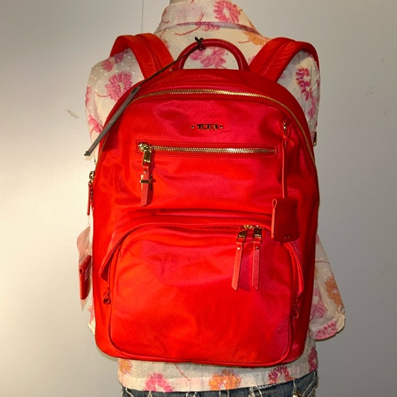 NWT Tumi Carson Voyageur backpack in rare red - Picture 2 of 16